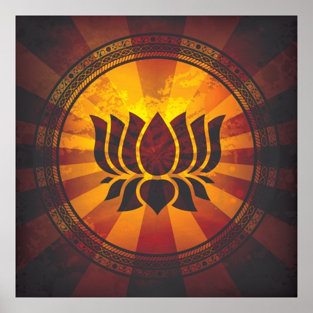 Vintage Lotus-Blume Poster (Vorne)