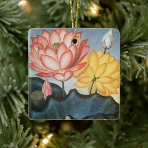Vintage Lotusblumen, Die Heilige Ägyptische Bohne Keramikornament