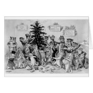 Vintage Louis Wain - Fête de Noël des chats,