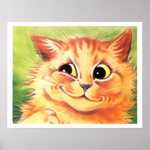 Vintage Louis Wain Ginger Smiling Poster Imprimer