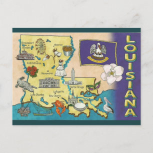 Vintage Louisiana Postkarte
