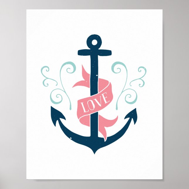 Vintage Love Anchor Poster (Vorne)