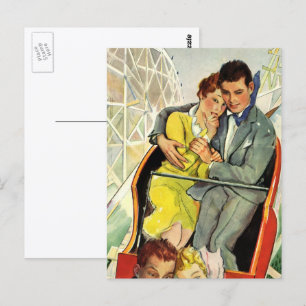 Vintage Love and Romance, Roller Coaster Ride Postkarte