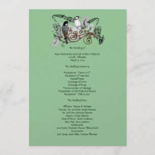 Vintage Love Birds Hochzeitsprogramm Programm