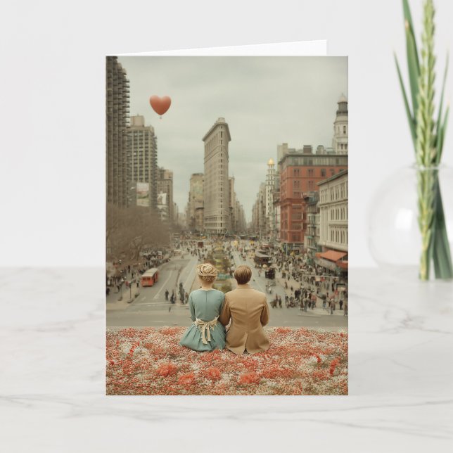 Vintage Love in New York Karte (Vorderseite)