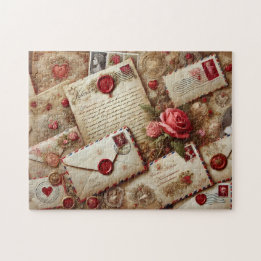 Vintage Love Letters Romantic Collage