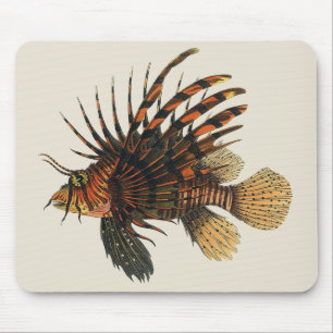 Vintage-Löwenfisch, Meeresleben Tier Mousepad