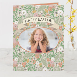 Vintage Löwenzahn Stiefmütterchen Fleißige Bienen Karte