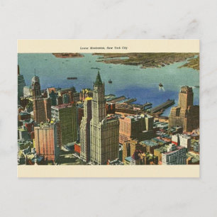 Vintage Lower Manhattan Travel Post Card Postkarte