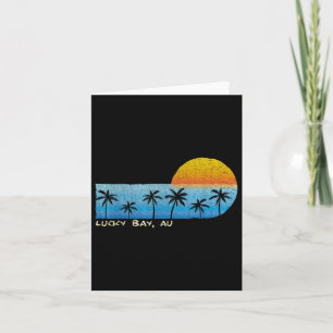 Vintage Lucky Bay, Au Palm Trees und Amphe; Sonnen Karte