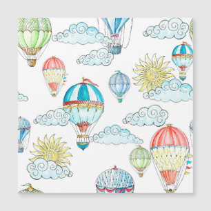 Vintage Luftballons: Whimsische Wassermalerei naht Magnetkarte
