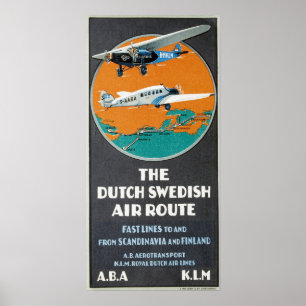 Vintage Luftfahrt-Anzeige-niederländische Poster