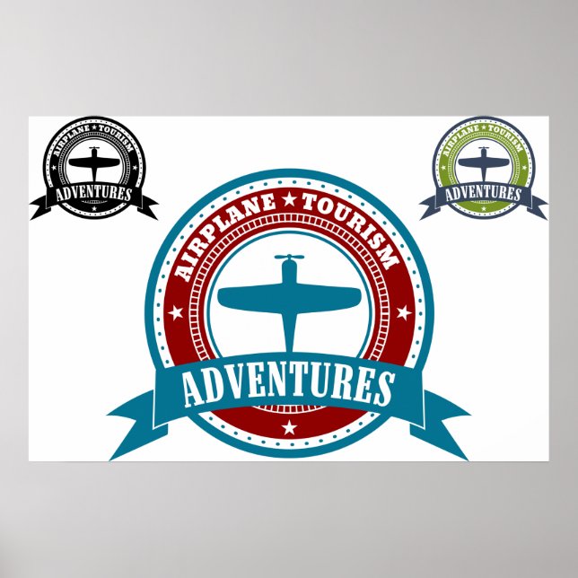 Vintage Luftfahrt-Logo "Luftfahrt" für Flugreisen Poster (Vorne)