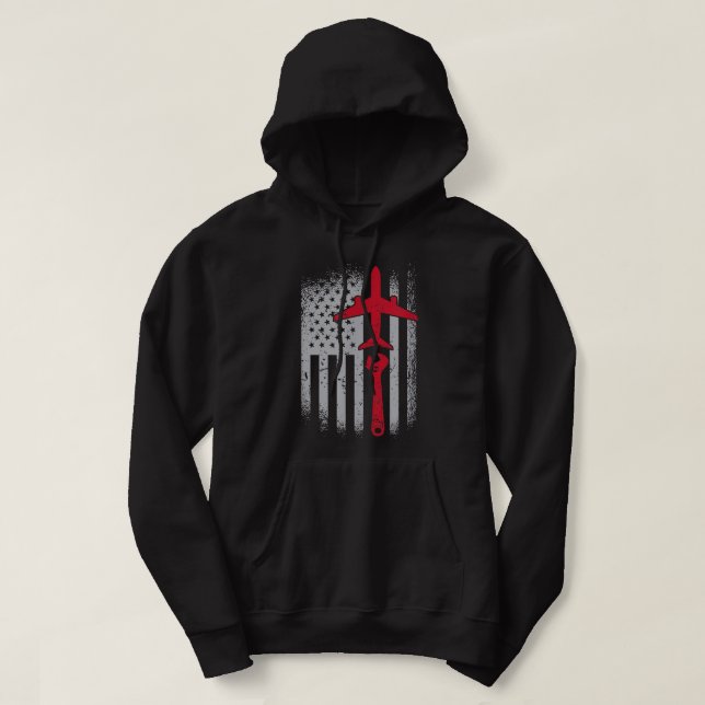 Vintage Luftfahrzeuge mit Flaggen Hoodie (Design vorne)