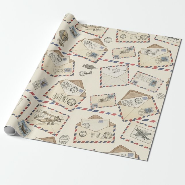 Vintage Luftpost-Abenteuer (3) Geschenkpapier (Ungerollt)