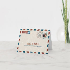 Vintage Luftpost Hochzeit Vielen Dank Dankeskarte