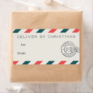 Vintage Luftpost-Weihnachtsgeschenk-Etiketten