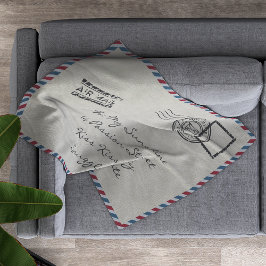 Vintage Luftpostkarte Fleecedecke