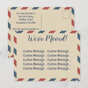 Vintage Luftpoststreifen, Reiseindustrie Postkarte