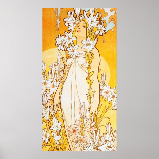 Vintage Lüge von Alphonse Mucha Poster (Vorne)