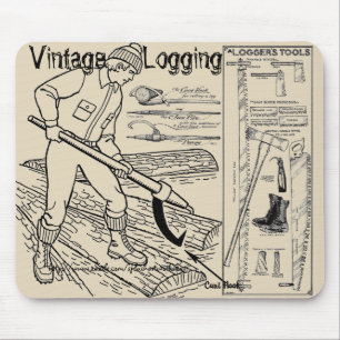"Vintage Lumberjack-Tools" Mousepad