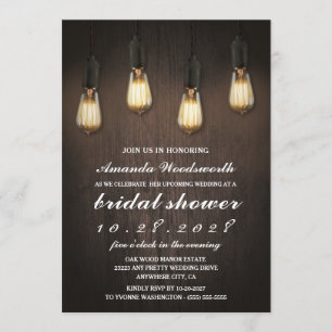 Vintage Lumières Chic Douche nuptiale Invitations