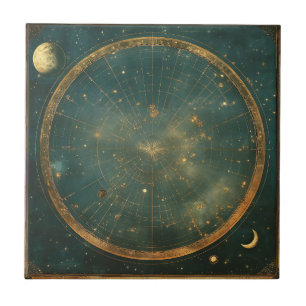 Vintage Lunar Celestial Map Design (2) Fliese