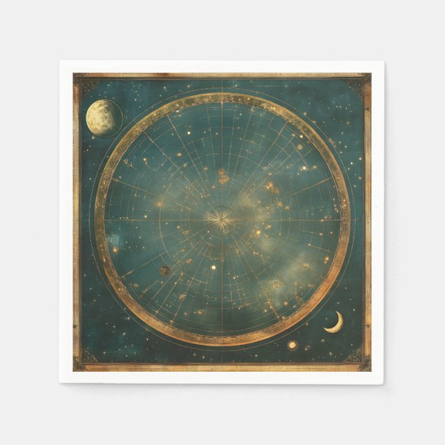 Vintage Lunar Celestial Map Design (2) Serviette (Vorderseite)