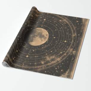 Vintage Lunar Celestial Map Design Geschenkpapier