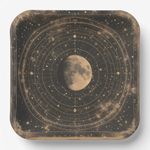 Vintage Lunar Celestial Map Design Pappteller