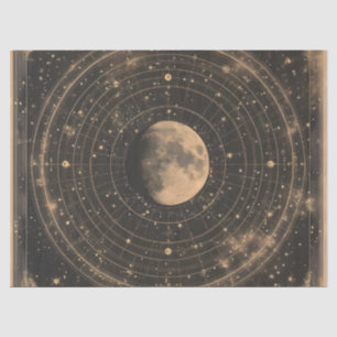 Vintage Lunar Celestial Map Design Seidenpapier