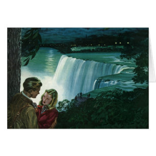 Vintage lune de miel, nouveaux mariés à Niagara Fa