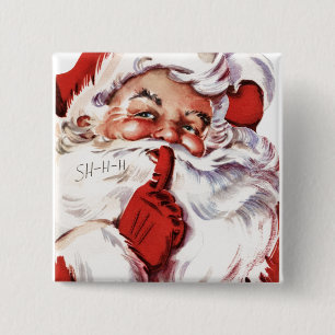 Vintage lustige alte Sankt Shhh Button