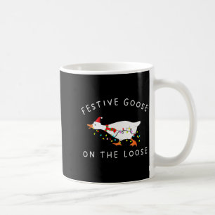 Vintage Lustige Festliche Gans Auf Freiem Fuß Weih Kaffeetasse