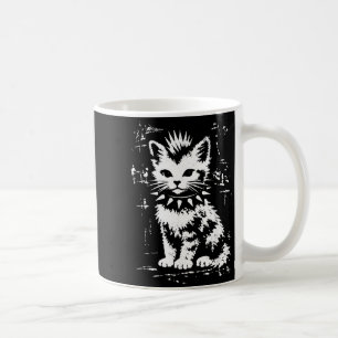 Vintage lustige Katze Punk Kätzchen Meme Männer Fr Kaffeetasse