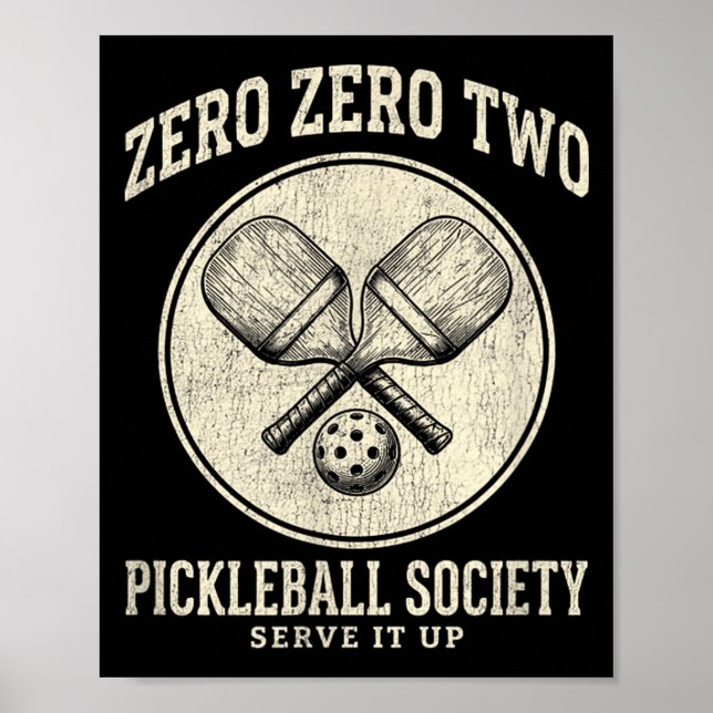 Vintage lustige Pickleball-Gesellschaft zero zero  Poster (Vorne)