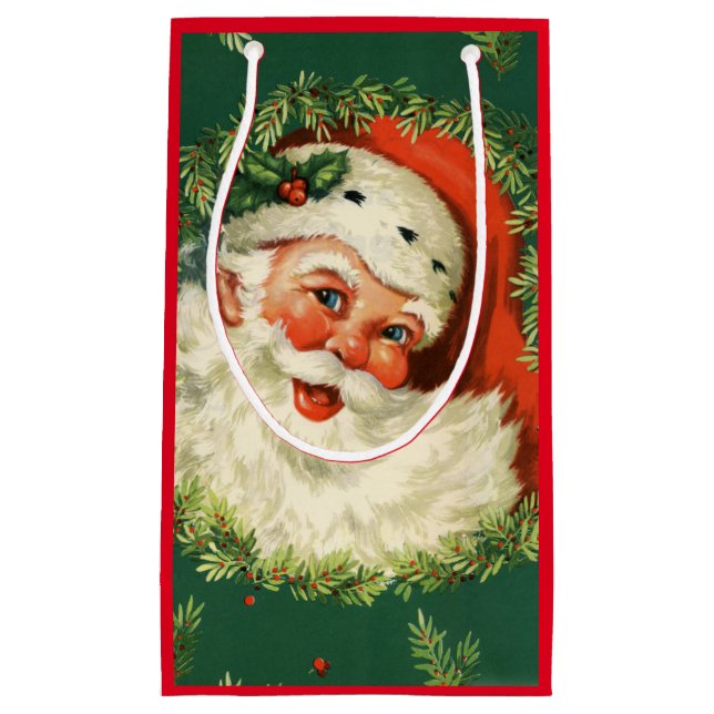 Vintage lustige Sankt Kleine Geschenktüte (Vorderseite)