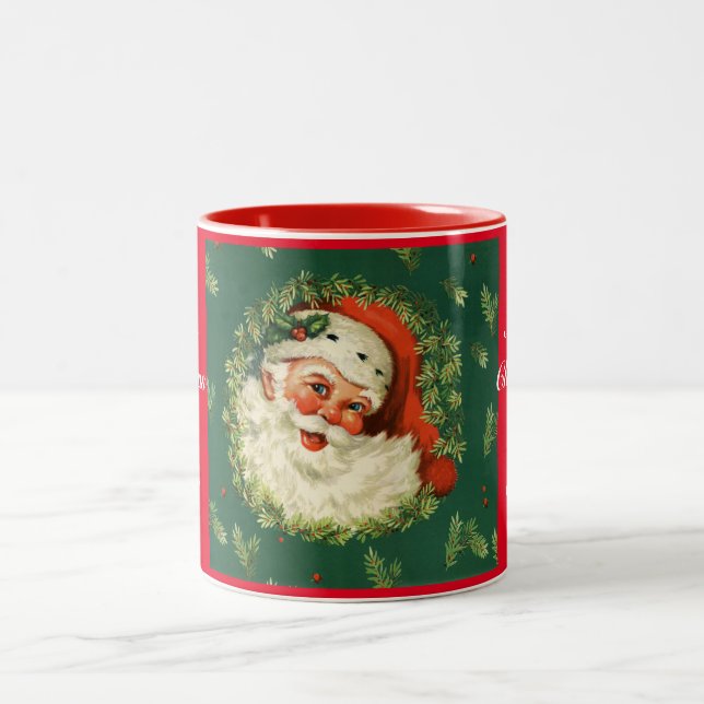 Vintage lustige Sankt Zweifarbige Tasse (Mittel)