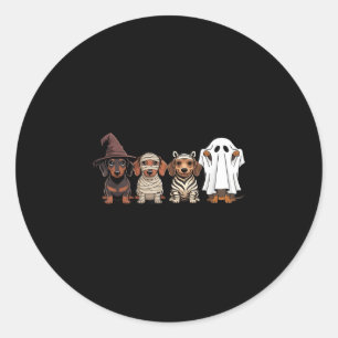 Vintage lustiger Dachshund-Geist Halloween-Kostüm Runder Aufkleber