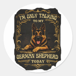Vintage Lustiger Deutscher Schäferhund GSD Fan Run Runder Aufkleber