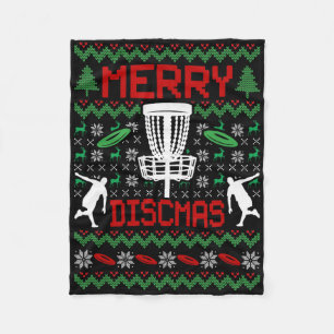 Vintage Lustiger Disc Golf hässliches Weihnachten  Fleecedecke