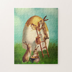 Vintage lustiger Hase und Osterei 