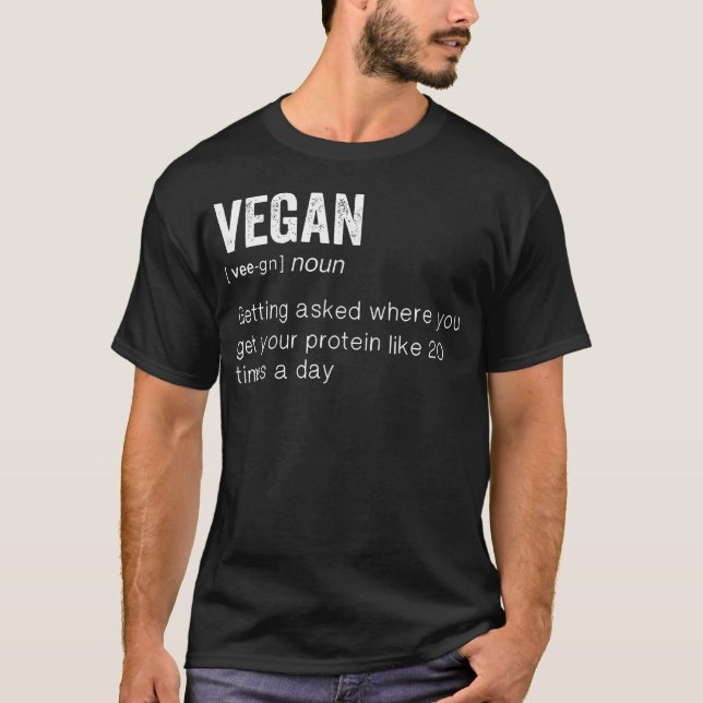 Vintage Lustiger Veganer T-Shirt (Vorderseite)