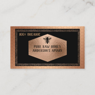 Vintage-Luxus-Roségold-Honigbiene-Logo Visitenkarte