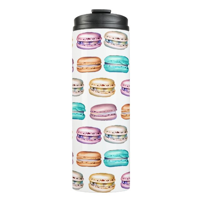 Vintage Macaron Cookies Thermosbecher (Vorderseite)