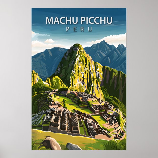 Vintage Machu Picchu Incan Travel Art Poster (Vorne)