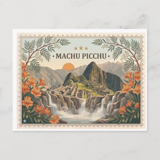 Vintage Machu Picchu Peru Postcard Postkarte (Vorderseite)