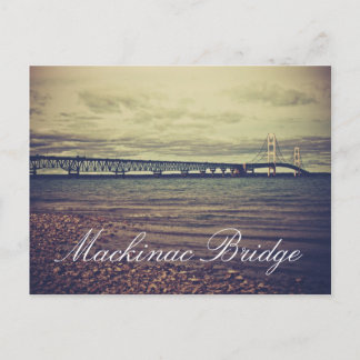 Vintage-Mackinac-Brücke Postkarte
