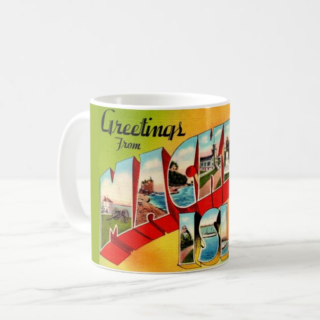 Vintage Mackinac Island Tasse (Vorderseite Links)