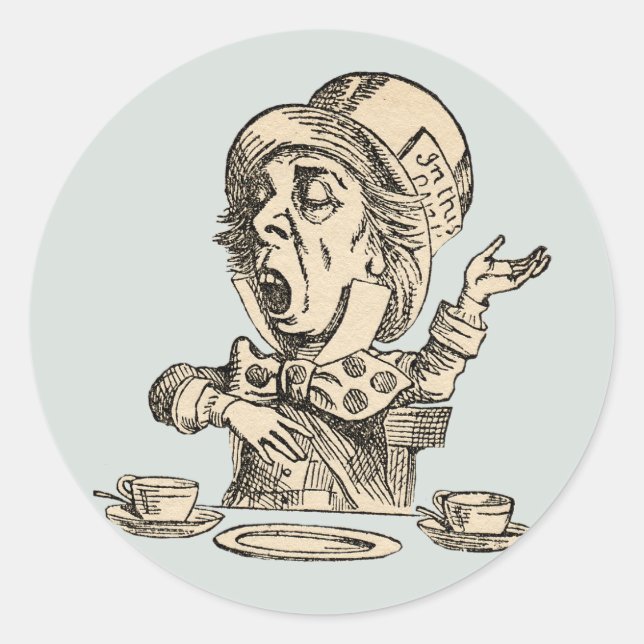 vintage mad hatter label sticker seal (Devant)